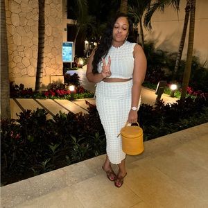 Fashionova white midi skirt set worn once